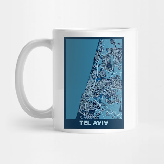 Tel Aviv - Israel Peace City Map by tienstencil